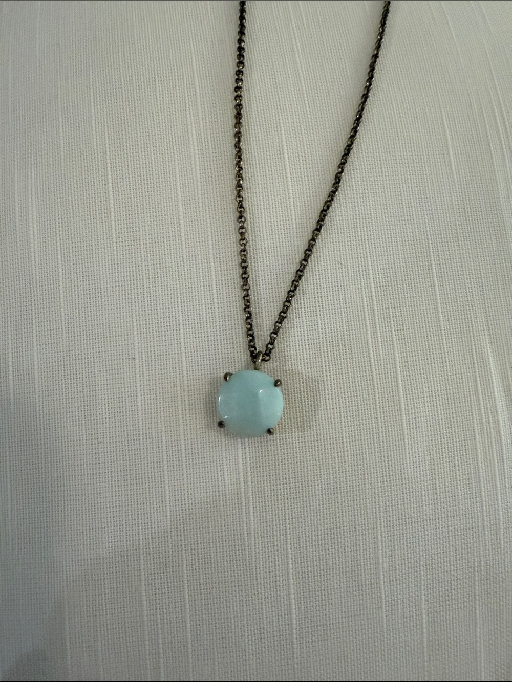 Delicate Light Blue Stone Pendant Necklace - Women Jewelry